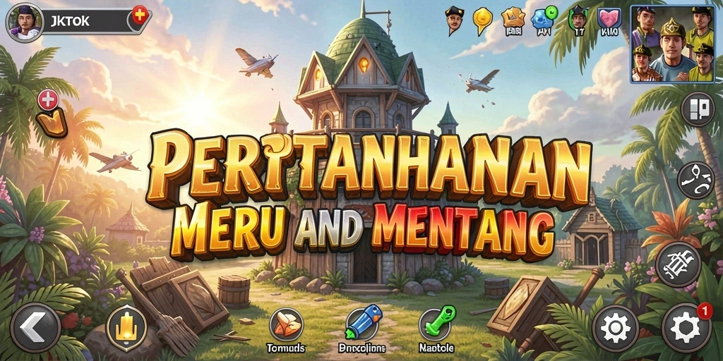 Tampilan gameplay seru JKTOK dalam Tower Defense.