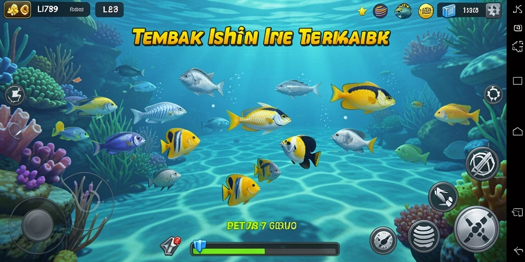 Screenshot utama LI789 menampilkan gameplay seru menembak ikan.