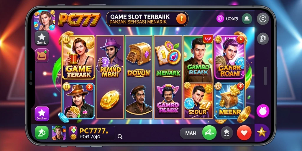 Screenshot gameplay PC777 menampilkan grafis slot yang menawan.