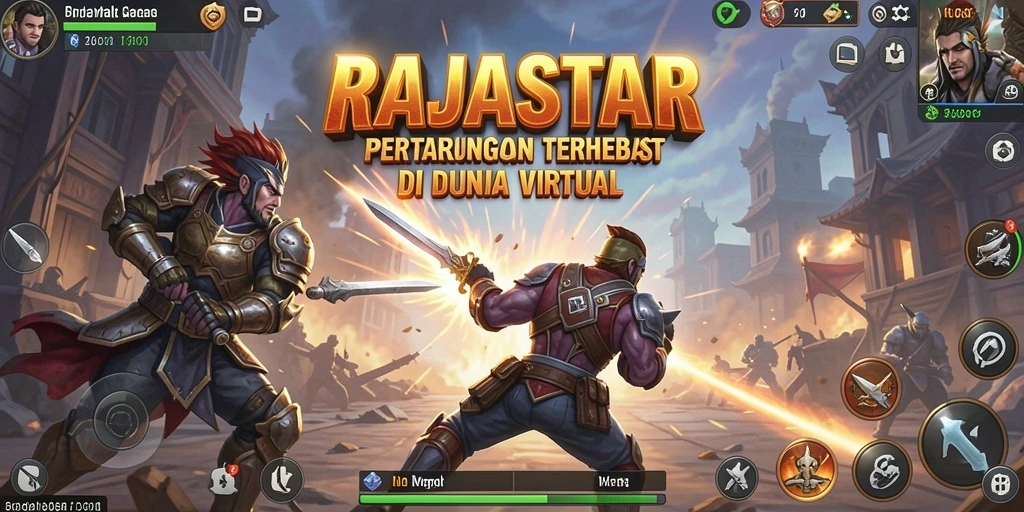 Tangkapan layar menunjukkan aksi bertarung yang intens di RAJASTAR.