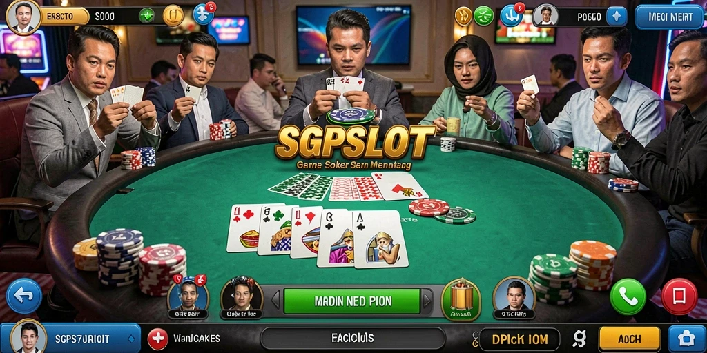 Screenshot utama SGPSLOT menampilkan gameplay seru poker.