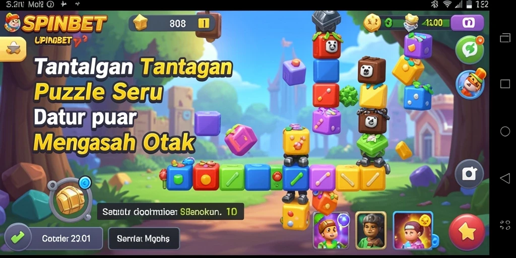 Tampilan menarik gameplay SPINBET dengan tantangan puzzle.