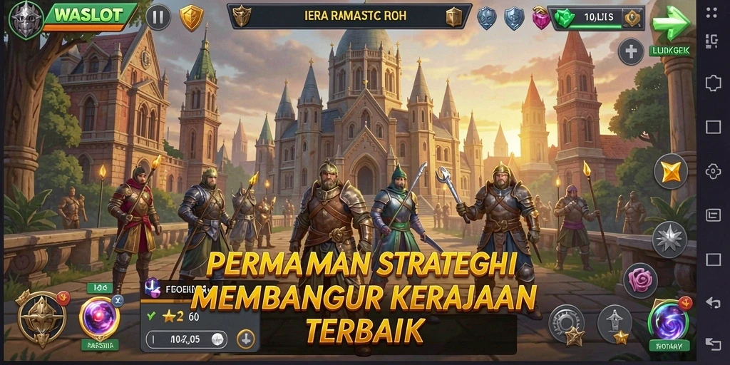 Gameplay WASLOT menampilkan strategi pembangunan dan pertempuran yang menarik.